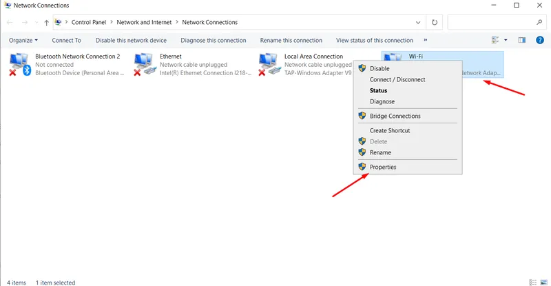 Change DNS on Windows 10